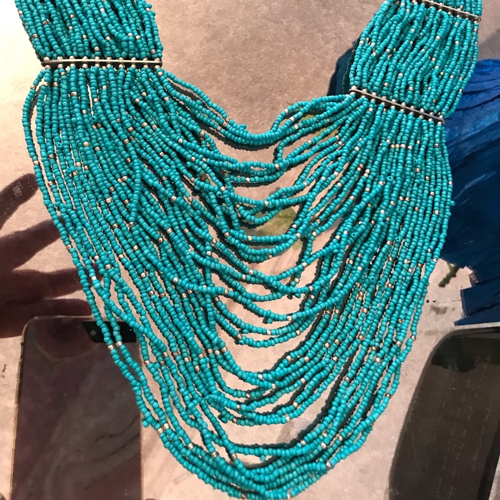 Beaded drape necklace 15.5/31inch